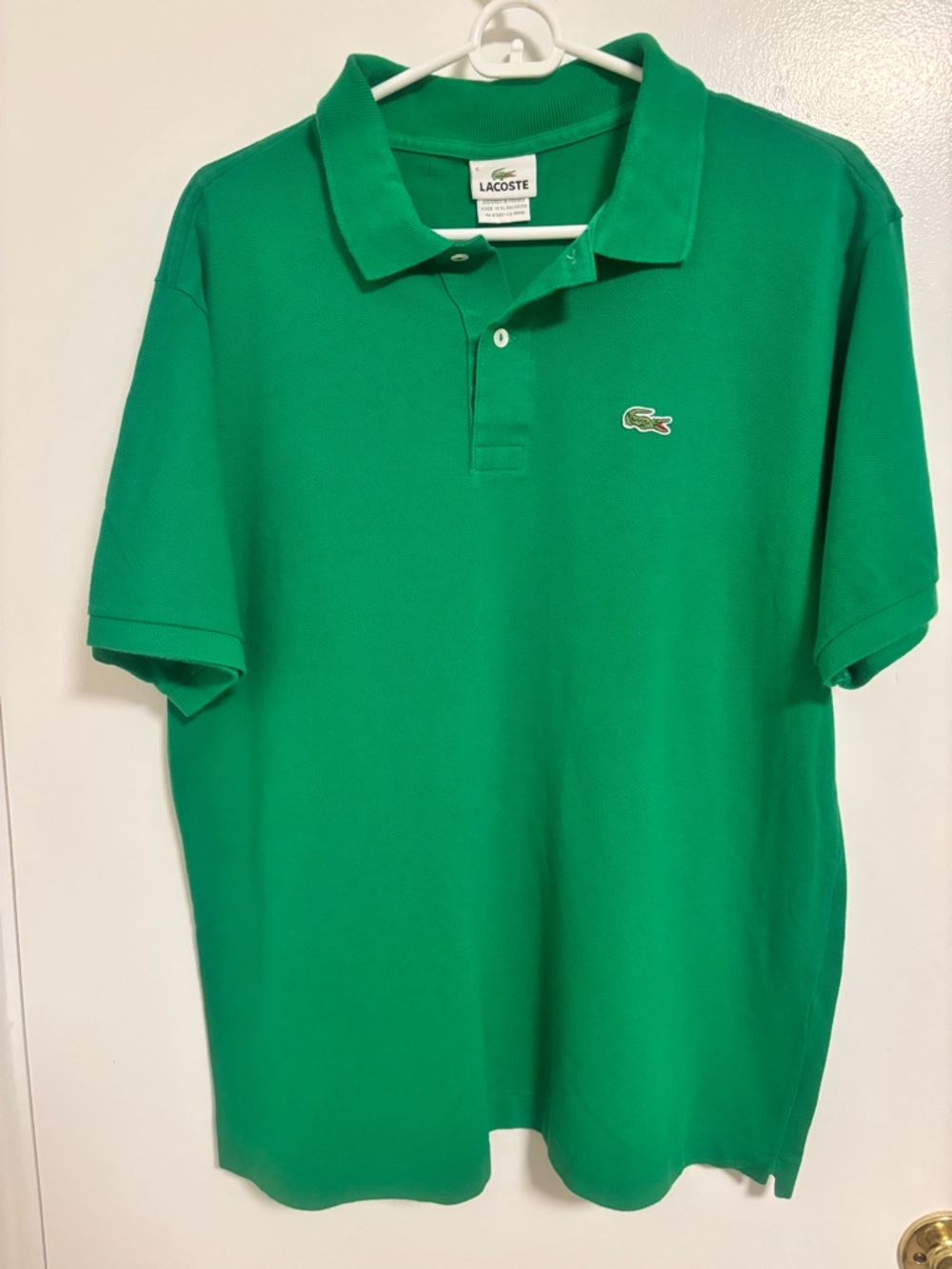 Lacoste Men's Green Pique Polo with Crocodile Logo